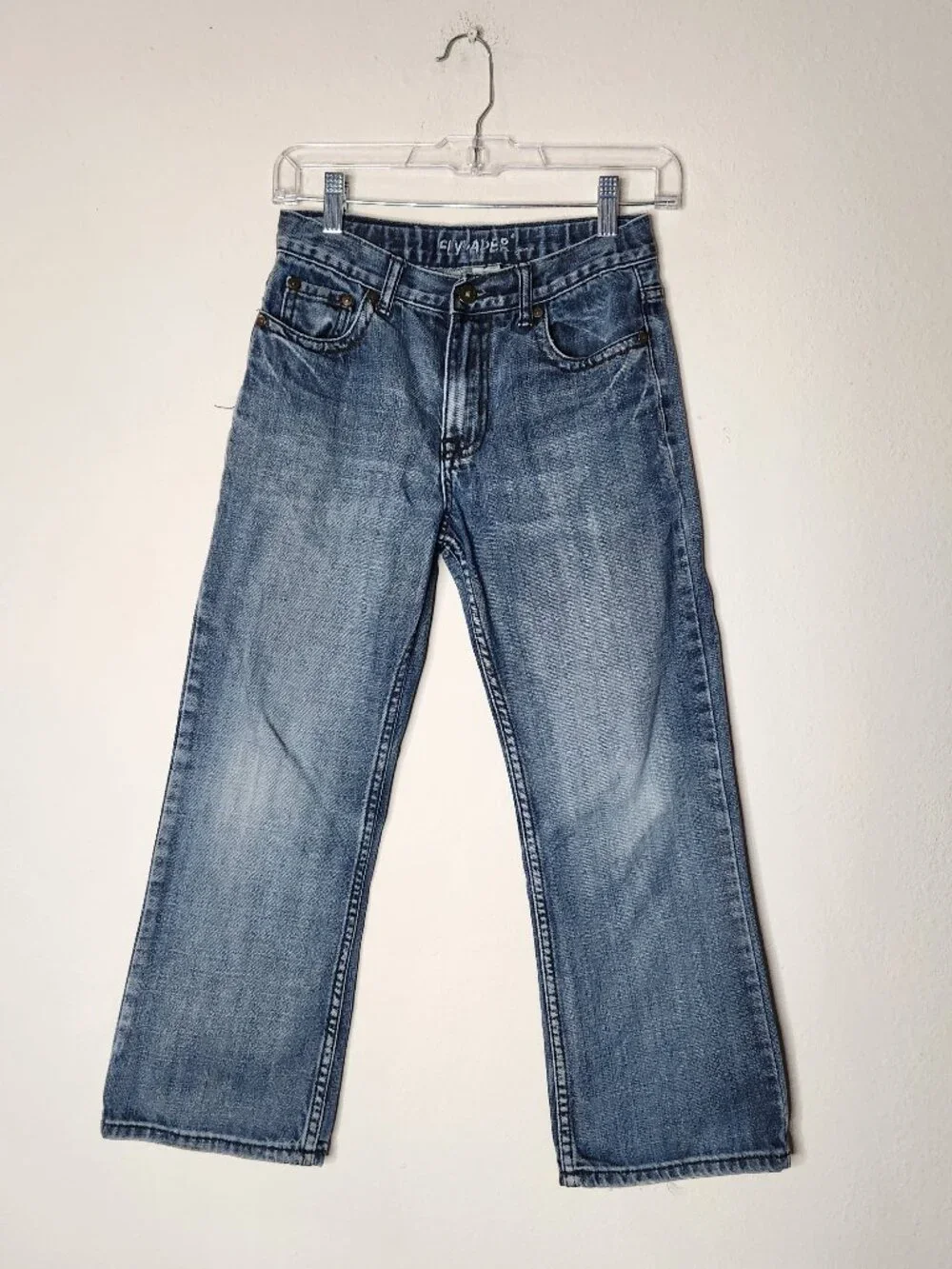 Flypaper Girls Size 10 Bootcut Jeans Blue Y2K Cotton Cross Pocket Denim